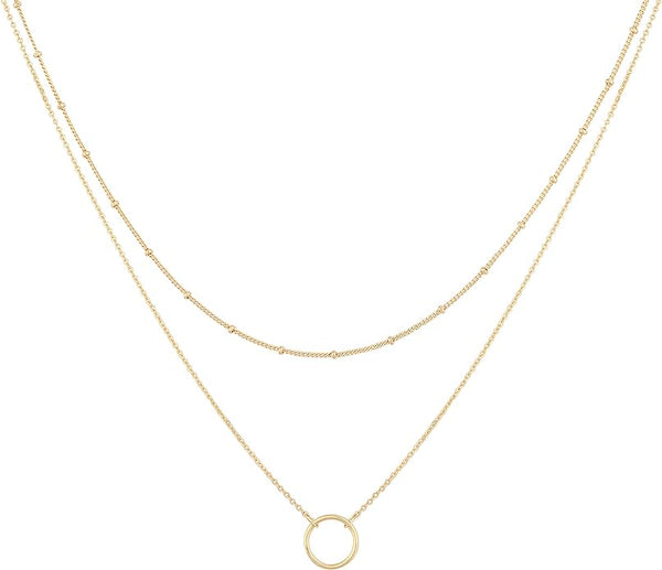 18k Gold Aurora Casacade Dainty Necklace