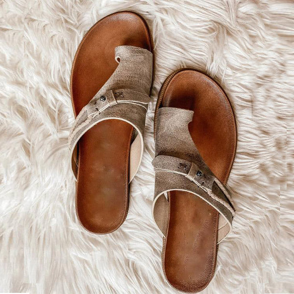 Khaki Luxe Leather Sandals