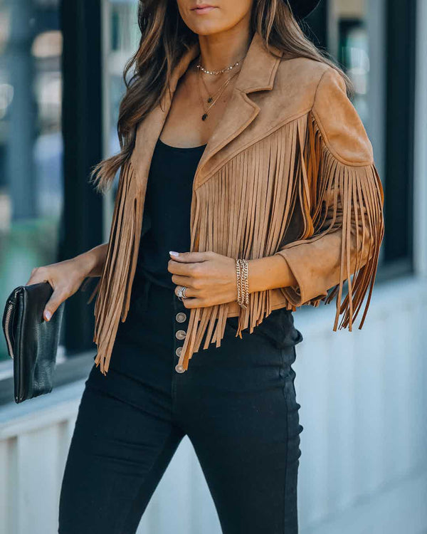 Brown Fringed Jacket